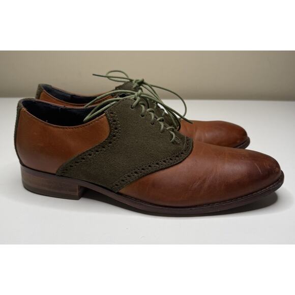 Cole Haan Williams Saddle Oxford Mens 10.5 Colorblock Brown Green Leather Shoe main image 8